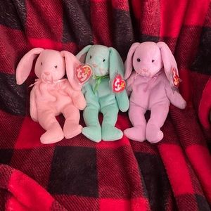 HIPPITY, HOPPITY, and FLOPPITY TY Beanie Babies